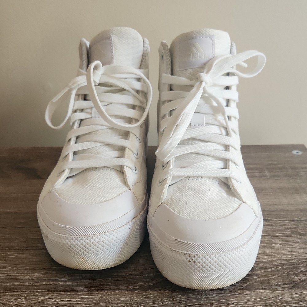 White High-Top Platform Sneakers - Picture 3 of 7